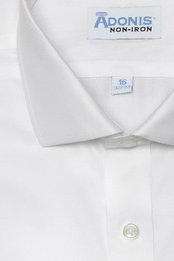 Adonis 100% Cotton Non Iron White Dress Shirt