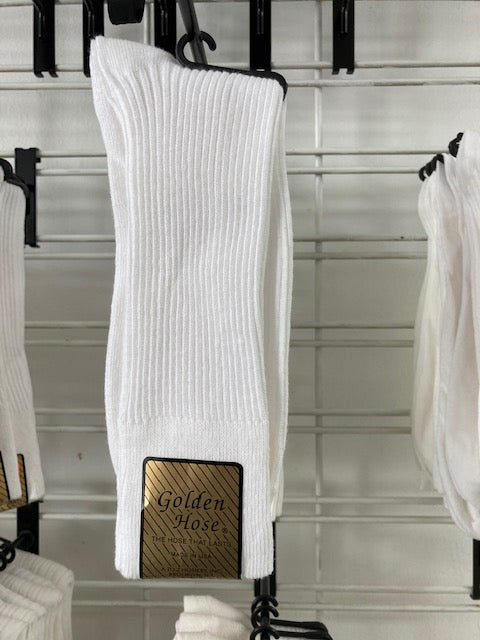 Golden Hose 100% Cotton Non-binding Socks- white