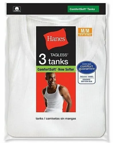 Hanes Tagless Sleeveless Undershirt- 3 pack