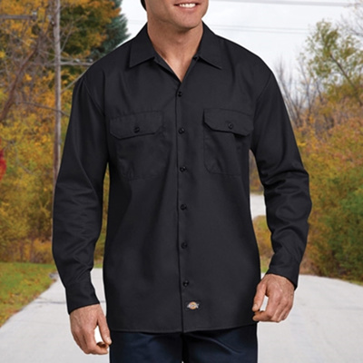 Dikies Long Sleeve Black Work Shirt